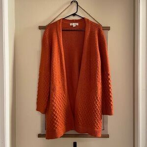 Elegant Orange Knit Cardigan
